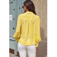thumbnail image 3 of Chemise à Manches Lanterne Imprimé Zèbre Jaune pour Femmes, 3 of 5