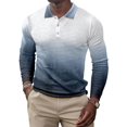 thumbnail image 1 of Innerwin Polo Shirt Lapel Neck Men T Shirts Business Long Sleeve Color Block Tee Style C XXL, 1 of 2