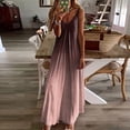 thumbnail image 2 of Tumotour Robes d'Été pour Femmes, Camisole Trapèze Longue et Fluide, Robe Maxi à Col en V Sans Manches à Bretelles Spaghetti, Robe Soleil Évasée à Volants Bohème Imprimée pour Plage, Sorties, Fête, Rendez-Vous, Vacances, 2 of 4