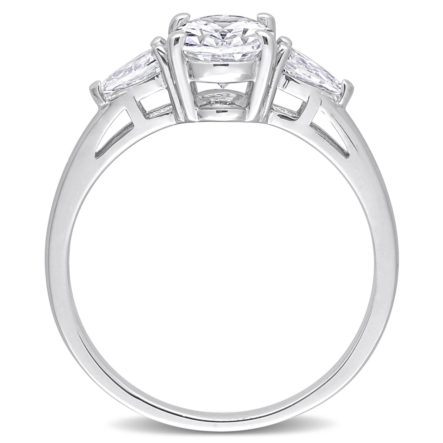 Miabella 3-1/2 Carat T.G.W. Cubic Zirconia Sterling Silver 3-Stone Engagement Ring