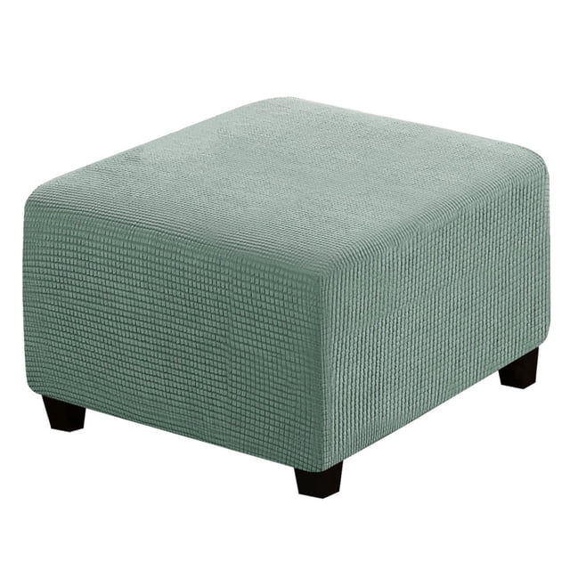 SUTENGDA Square Ottoman Cover Soft Stretch Jacquard Ottoman Slipcovers Waterproof Non Slip Footstool Protect With Elastic Bottom Machine Washable-Primary color