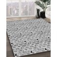 thumbnail image 3 of Ahgly Company Tapis de Zone Rond Gris Transitionnel pour Intérieur Lavable à la Machine, 3 Pieds Rond, 3 of 7