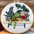 thumbnail image 2 of Coofit 2PCS Estampillé Broderie Kit DIY Plante en Pot Broderie Starter Kit Point de Croix, 2 of 6