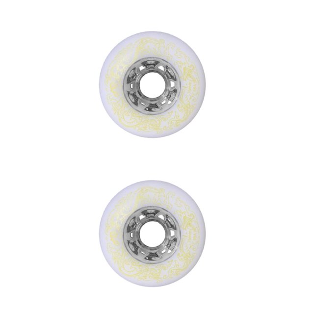Youkk 2pieces Silent Grip Enhanced And Widened Support - Inline Roller Skate Wheel For Professional white 80mm 2Set