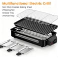 thumbnail image 2 of 2 in 1 Electric Indoor Grill 1700W - YOHAWJAN Black Smokeless Indoor Grill Pan with Grilling Net & Non-Stick Removable Griddle Pl, 2 of 7