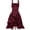 Red Renaissance Dress Women, variant on Pirate Corset Dress Women Sleeveless Ruched Layered Dress Wide Thick Strap Tank Top Midi Dresses Steampunk Goth Clothes