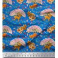 thumbnail image 1 of Soimoi Modal Satin Fabric Tree,Floral & Deer Animal Print Sewing Fabric Yard 42 Inch Wide, 1 of 3