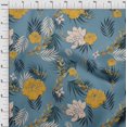 thumbnail image 4 of oneOone Velvet Dusty Blue Fabric Florals Craft Projects Decor Fabric Printed By The Yard 58 Inch Wide, 4 of 4