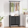 thumbnail image 1 of Laundry Sorter Rolling Cart with Garment Rack Hanging Rod,Pull-Out and Removable Oxford Fabric Laundry Baskets, 1 of 5