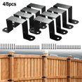 thumbnail image 4 of Mosiee Heavy-Duty 4X4 Black Post Brackets For Strong And Secure Fence Support, 4 of 5