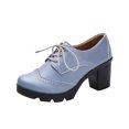 thumbnail image 2 of LSLJS Oversized Cowhide Soled Leather Sports British Style Block Shoes High Heels Solid Color Hollowed Out Lace Cut Mary Women's Shoes, Women's Leather Shoes, 2 of 6