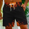 thumbnail image 1 of cllios Men's Swim Trunks Flame Printed Surfing Board Shorts with Pockets Cool Mesh Lining Bathing Suits Lightweight Drawstring Sport Shorts Summer Holiday Beach Shorts, 1 of 9