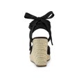 thumbnail image 2 of BLISSFUL STEP Chaussures pour Femmes Sandales Espadrilles à Talon Compensé Haut Bout Rond Noir 7, 2 of 8
