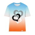 thumbnail image 4 of Dealovy Haut pour Femmes Décontracté T-Shirts à Manches Courtes Été Ample Mignon Tunique à Imprimé Graphique Dégradé, 4 of 4