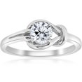 thumbnail image 1 of 1/2ct Everlong Round Diamond Solitaire Knot Ring 14K White Gold, 1 of 4