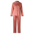 thumbnail image 3 of AherBiu Womens Pajama Sets Long Sleeve Button down Shirts with Pjs Pants Striped Loungewear Set Outfits, 3 of 5
