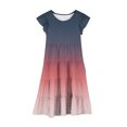 thumbnail image 4 of RXIRUCGD 2025 Vêtements d'Été pour Enfants Mode Filles Nouvelle Robe d'Été à Manches Courtes Poches à Volants Col Rond Imprimé, 4 of 4