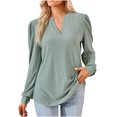thumbnail image 1 of KIHOUT Spring Winter Womens Tops Fashion Solid Color V-Neck Long Sleeve Loose T-shirt Top Blouse, 1 of 6