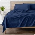 thumbnail image 1 of Bare Home Flannel Sheet Set - 100% Cotton - Deep Pocket - Twin, Dark Blue, 3-Pieces, 1 of 7