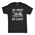 thumbnail image 1 of Mens Be Fast Or Be Last T Shirt Funny Hot Rod Racing Car Lover Graphic Novelty Tee for Guys (Heather Black) - L, 1 of 3