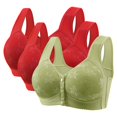 thumbnail image 1 of Posijego 3 Pack Bra for Women Front Closure Push up Everyday Bras Full Coverage Support Wireless Bras, 1 of 2