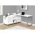 thumbnail image 3 of Monarch Specialties Computer Desk, Home Office, Corner, Storage Drawers, 72"l, L Shape, Work, Laptop, Metal, Laminate, White, Grey, Contemporary, Modern, 3 of 4