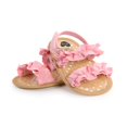 thumbnail image 4 of Baby Girls Summer Sandals Anti-Slip Soft Sole Ruffle Flat Shoes, 4 of 6