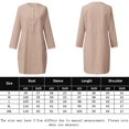 thumbnail image 2 of Robe Maxi Basique en Coton et Lin Style Bohème pour Femmes Col Ras du Cou Manches Mi-Longues Tenue Quotidienne, 2 of 9