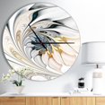 thumbnail image 3 of Designart 'White Stained Glass Floral Art ' Modern wall clock, 3 of 4