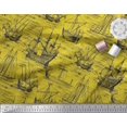 thumbnail image 2 of Soimoi Cotton Duck Fabric Waves & Ship Ocean Print Fabric by The Yard 56 Inch Wide, 2 of 3