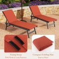 thumbnail image 2 of Costway 2 PCS Outdoor Chaise Lounge Cushion with Hook & Loop Fastener Fixing Straps Patio Orange, 2 of 4