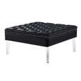thumbnail image 2 of Inspired Home Stella Ottomane en Similicuir Table Basse Cocktail Carrée Capitonnée, Noir, 2 of 7