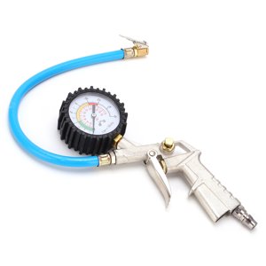Car Tyre Inflator, Zinc Alloy Tire Inflator Pressure Gauge  For Cars Trucks Motorcycles