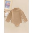 thumbnail image 4 of FOCUSNORM Barboteuse de Printemps pour Bébé Couleur Unie Manches Longues Col Roulé Combinaison Extensible pour Garçons Filles, 4 of 9
