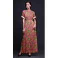 thumbnail image 2 of Bimba Robe Longue d'Été en Rayonne Imprimée d'Anthurium et de Feuilles de Frêne, Manches Kimono, Fente Maxi - Petit, 2 of 6