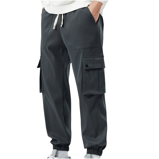Dagugfen Pantalon Cargo pour Hommes à Cordon, Taille Élastique, Ample, Décontracté, Plein Air, Escalade, Randonnée, Pantalon à Multiples Poches
