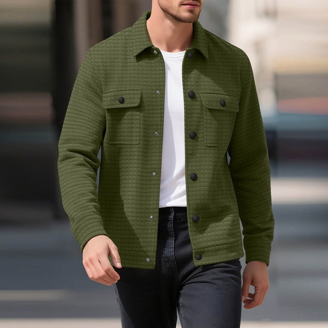 Yusimy Men's Trench Coat Double-Breasted Slim Fit Solid Mid-Length Casual Versatile Overcoat
