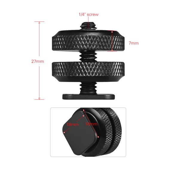 Hot Shoe Adapter Mounting Screw Screw 1/4in-20 Screw for DSLR Camera with Metal Hot Shoe Mount for Microphone LED Light