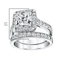 thumbnail image 4 of Women's Sterling Silver 925 Bridal Set Engagement Ring 2.5Ct Cubic Zirconia 6, 4 of 6