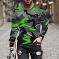 thumbnail image 1 of Meichang T-Shirt à Manches Longues pour Homme Grand, T-Shirts Graphiques pour Hommes Tendance à Imprimé Camouflage, T-Shirts Amusants à Col Rond Confortables à Manches Longues pour Hommes, 1 of 5