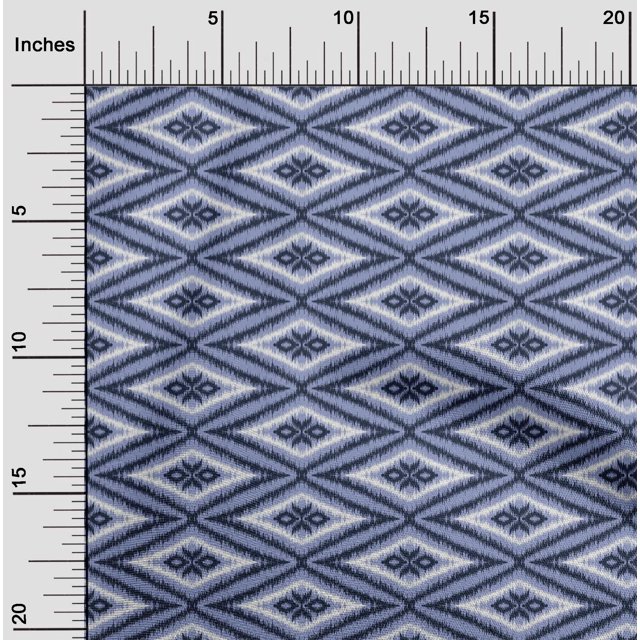 oneOone Cotton Silk Fabric Geometric Ikat Print Fabric By Yard 42 Inch Wide