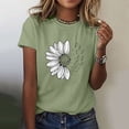 thumbnail image 2 of T-Shirt d'Été Tournesol pour Femmes Grande Taille Blouse Ample Manches Courtes Graphique Décontractée Polyester, 2 of 4