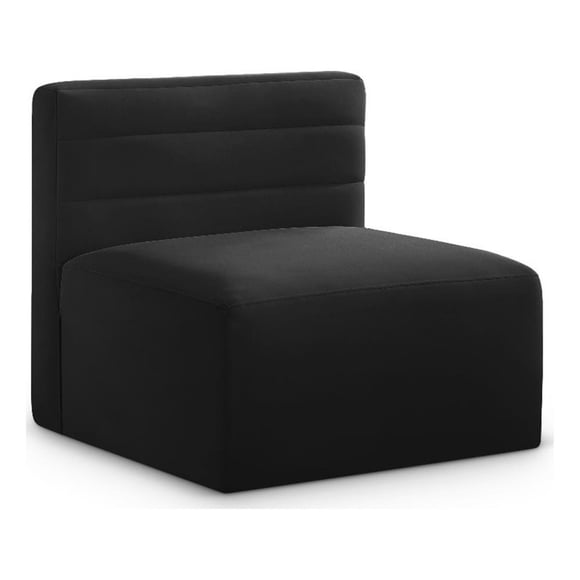 Meridian Furniture Quincy Fauteuil Modulaire Sans Accoudoirs en Velours Noir
