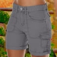thumbnail image 2 of Short Cargo Kaki pour Femmes Grande Taille Coupe Décontractée Bermuda Extensible Extérieur Golf Été 2025 Randonnée Taille Haute Séchage Rapide Dames avec Poches, 2 of 5