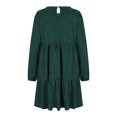 thumbnail image 4 of Wdfiry Wome's Fall Dress Puff Long Sleeve Pullover Dress Solid Color Casual Tunic Ruffled Hem Dresses, 4 of 5