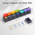 thumbnail image 3 of Weekly Pill Organizer Magnetic Removable Pill Box Day Time a Day Large Pill Case Travel Week Once Daily Medication Dispenser Medicine Container Holder for Supplement Vitamin Blac, 3 of 6