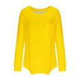 thumbnail image 4 of Timegard Womens Tops Crewneck Long Sleeve Drop Shoulder Basic Tee Fall Casual Loose Tops with Pocket, 4 of 5