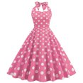 thumbnail image 2 of Pompotops Mode Été Femmes Rétro Vague Dos Nu Sans Manches Ceinture Aguichant Robe Mini, 2 of 4