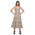thumbnail image 1 of Moomaya Robe Longue Maxi Imprimée pour Femmes Sans Manches à Col en V Décontractée Évasée Kurta, 1 of 6