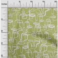 thumbnail image 2 of oneOone Cotton Jersey Light Green Fabric Abstract Face Craft Projects Decor Fabric Printed By The Yard 58 Inch Wide, 2 of 4